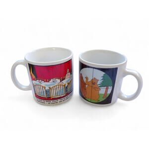 The Far Side Mugs (2) 1981 1986 Chuck In Hell Bear In Sights Hunters Vintage